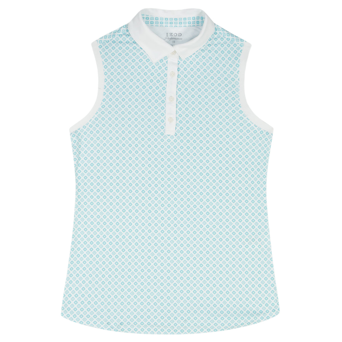 Izod ALLY PRINTED SLEEVELESS POLO - ARUBA BLUE