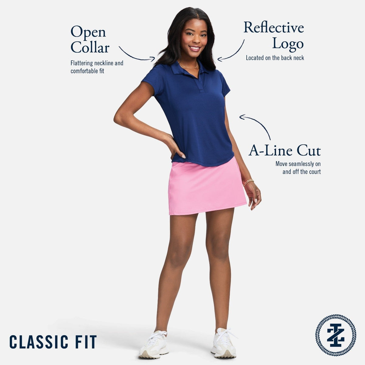 Izod Simone Short Sleeve Polo - Powder Blue