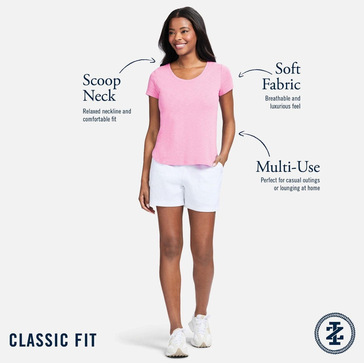 Izod Alex Short Sleeve Slub T-Shirt - Sachet Pink