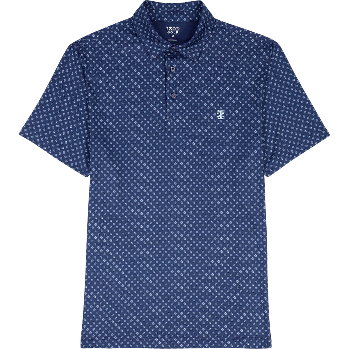 Izod GOLF SWINGFLEX ELITE PRINTED POLO - MEDIEVAL BLUE