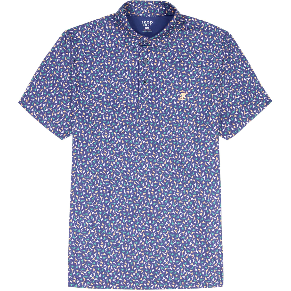 Izod GOLF SWINGFLEX ELITE PRINTED POLO - MEDIEVAL BLUE
