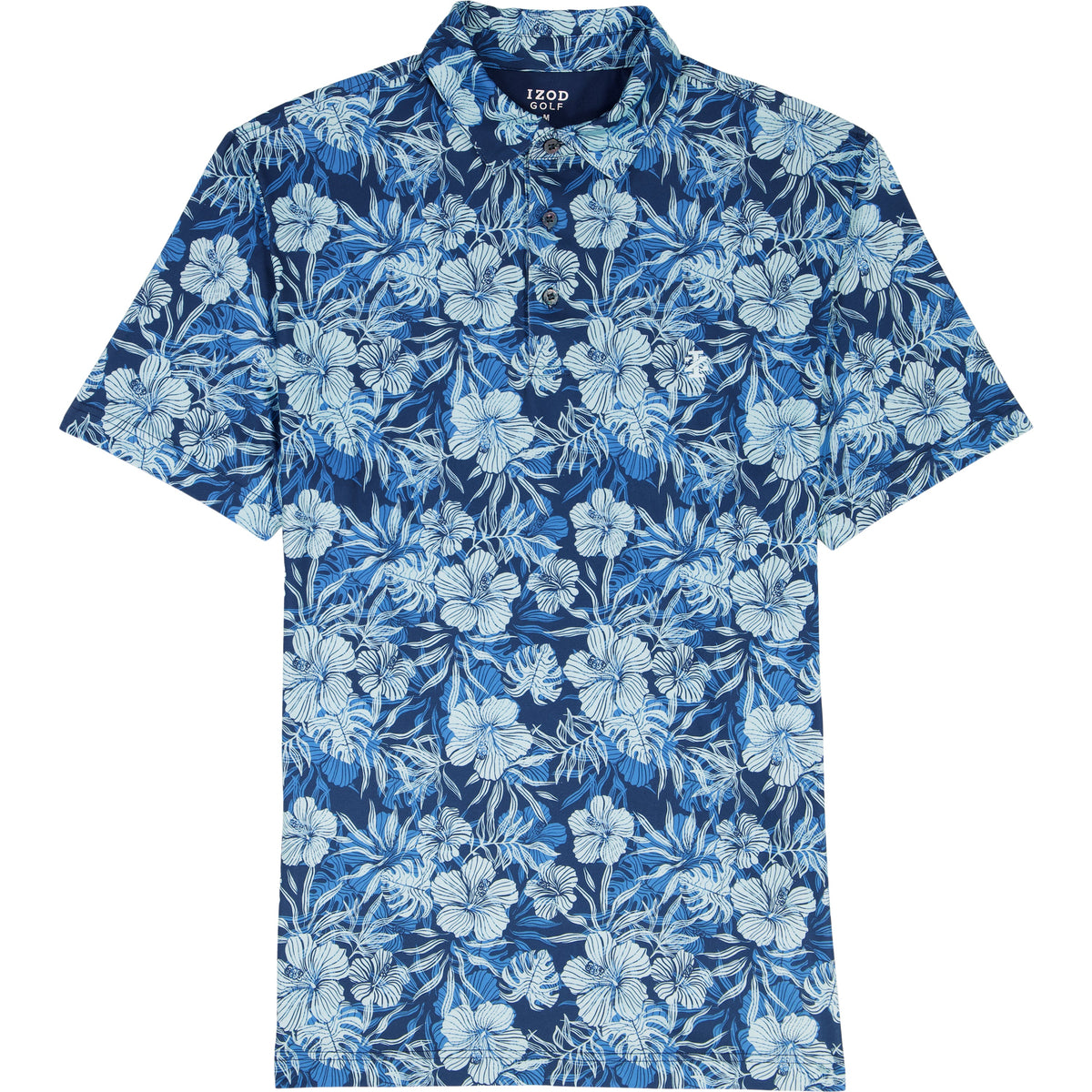 Izod GOLF SWINGFLEX ELITE PRINTED POLO - TANAGER TURQUOISE