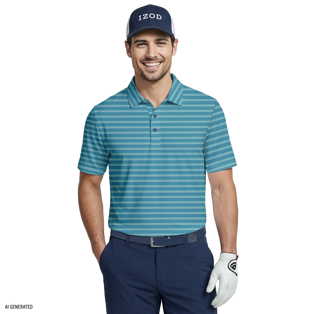 Izod GOLF SWINGFLEX ELITE PRINTED POLO - TEAL