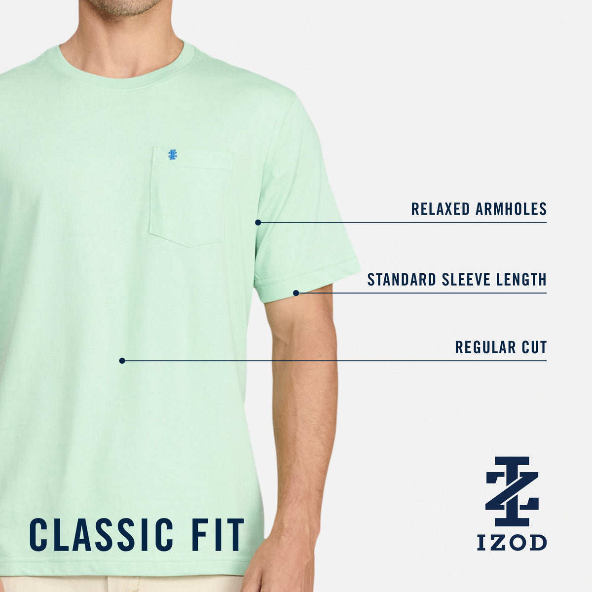 Izod SALTWATER SHORT SLEEVE SOLID T-SHIRT WITH POCKET GLOSSY RED
