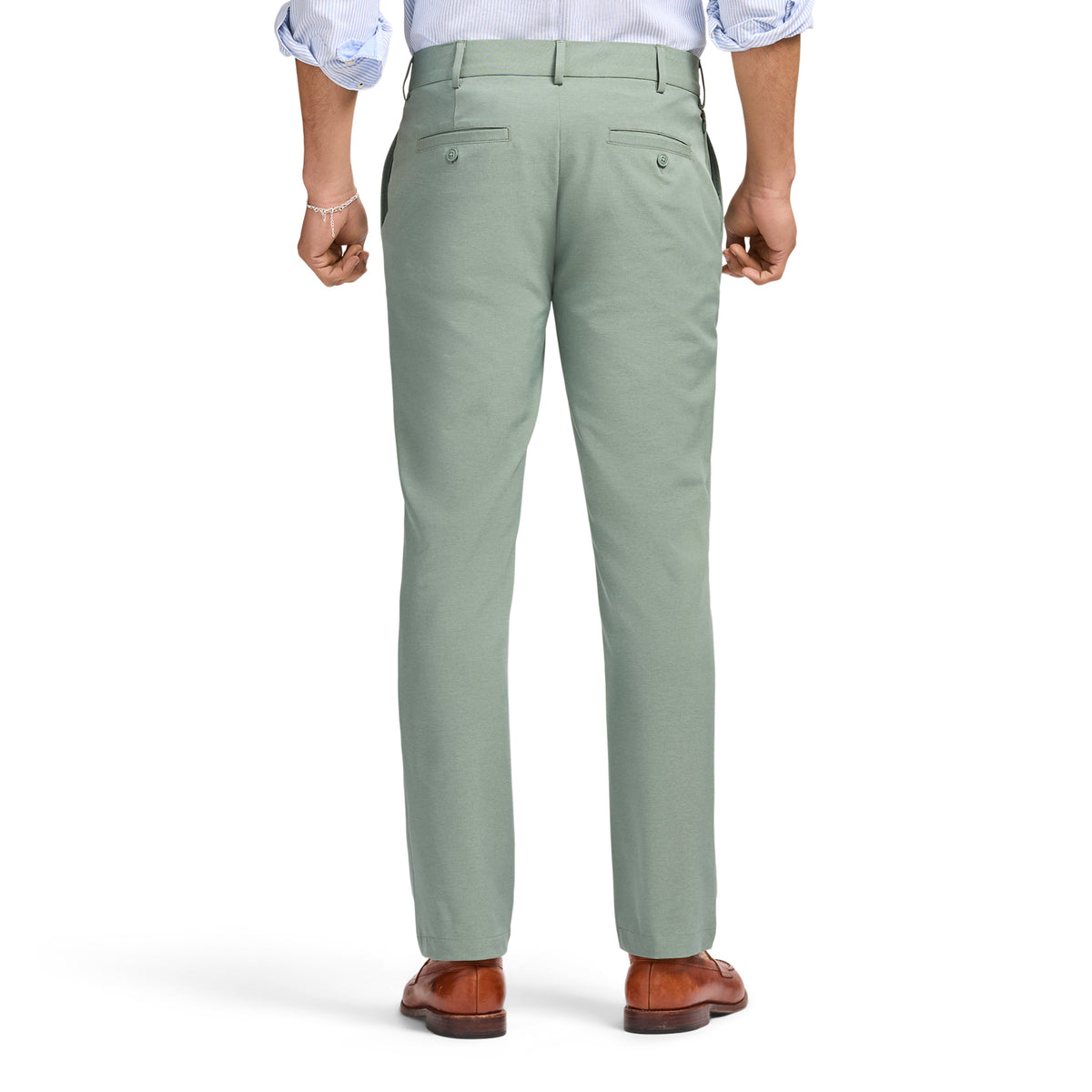 Izod Traveler Flat Front Chino - Laurel Wreath Hthr