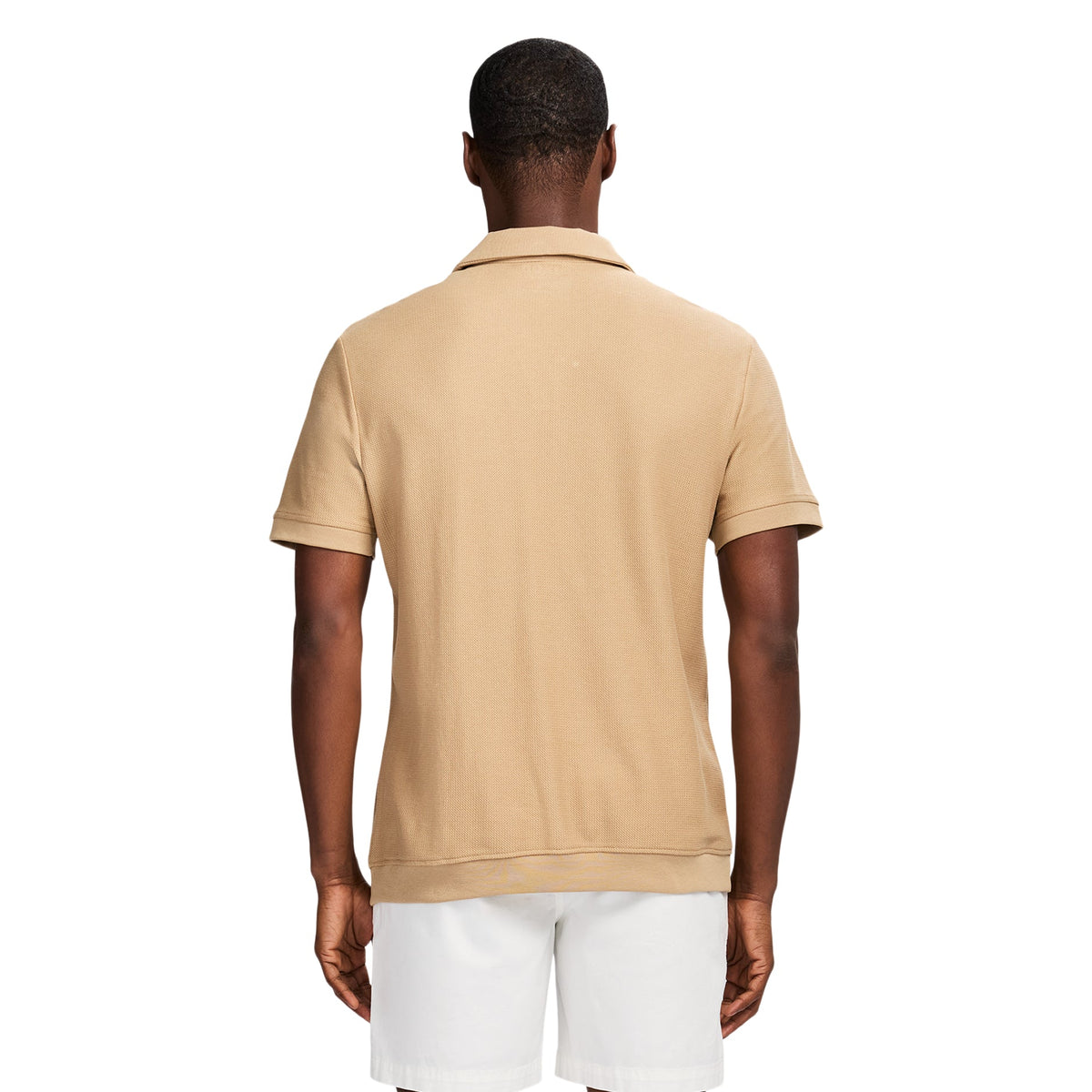 Izod Johnny Collar Textured Knit Polo - Tannin