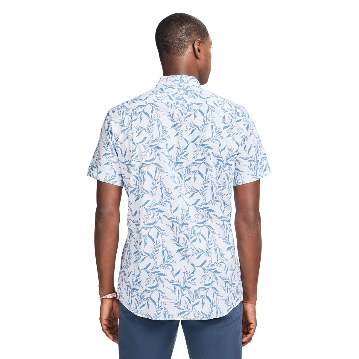 Izod DOCKSIDE CHAMBRAY S/S PRINTED SHIRT - REGATTA