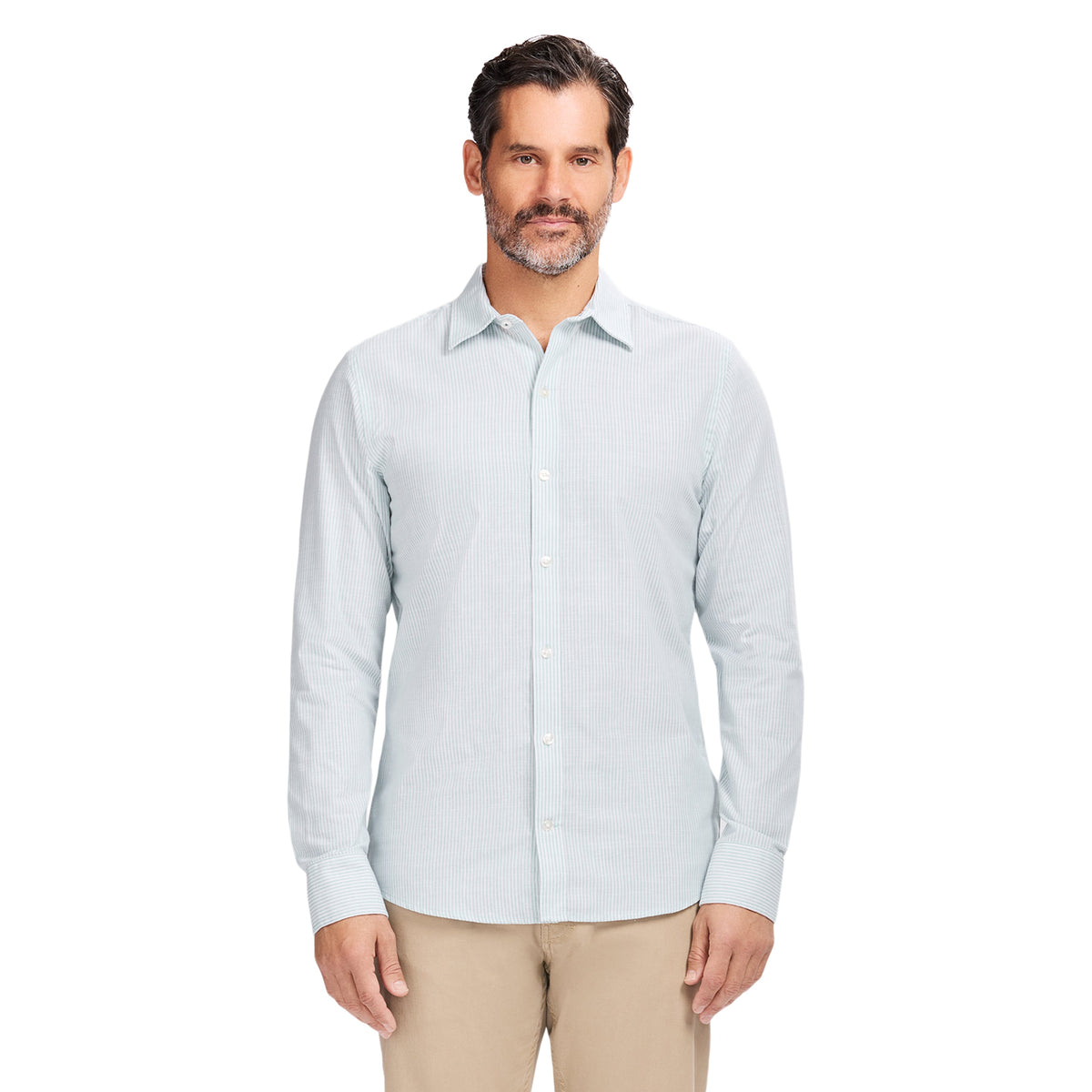 Izod LUXURY SPORT L/S STRIPED SHIRT - WASABI