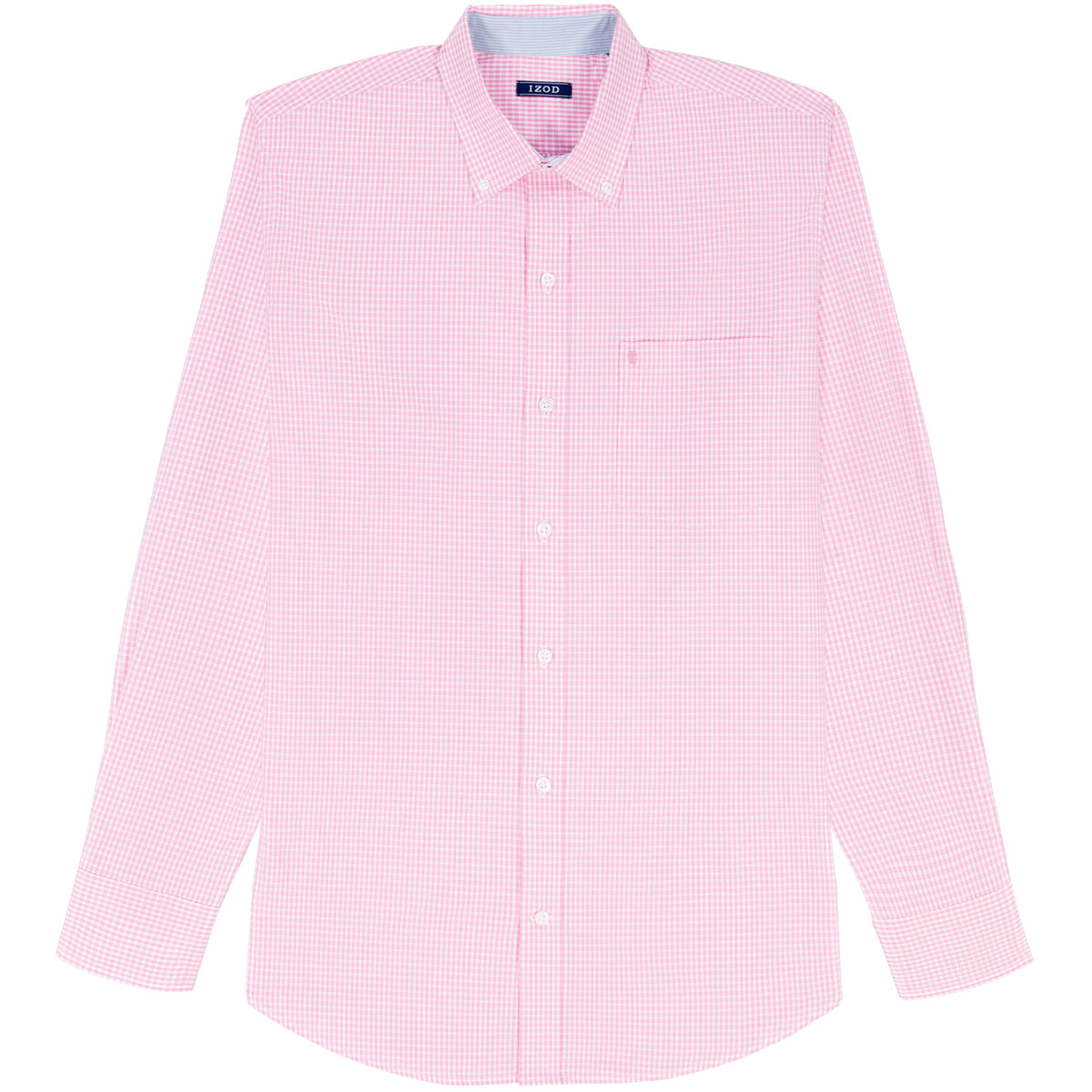 Izod Performance Comfort L/S Plaid Shirt - Pink Lemonade