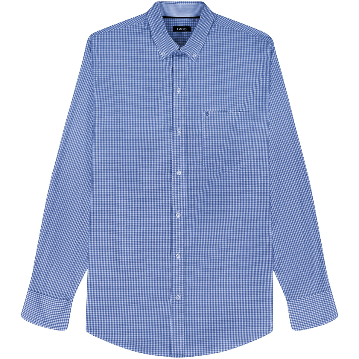 Izod Performance Comfort L/S Plaid Shirt - Cornflower Blue