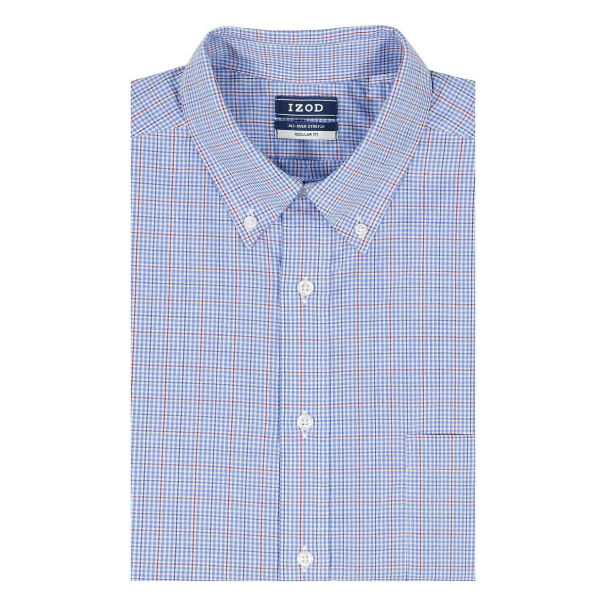 Izod All Over Stretch Button Down Dress Shirt - Sodalite Blue