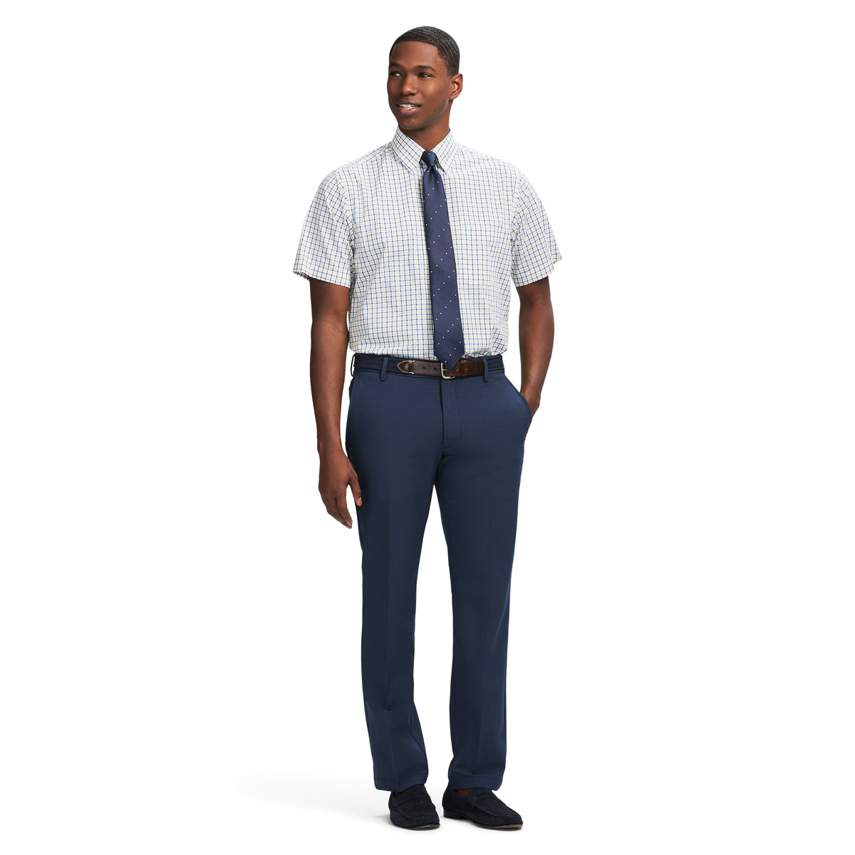 Izod Ss Reg Bd Plaid - Lemon Drop
