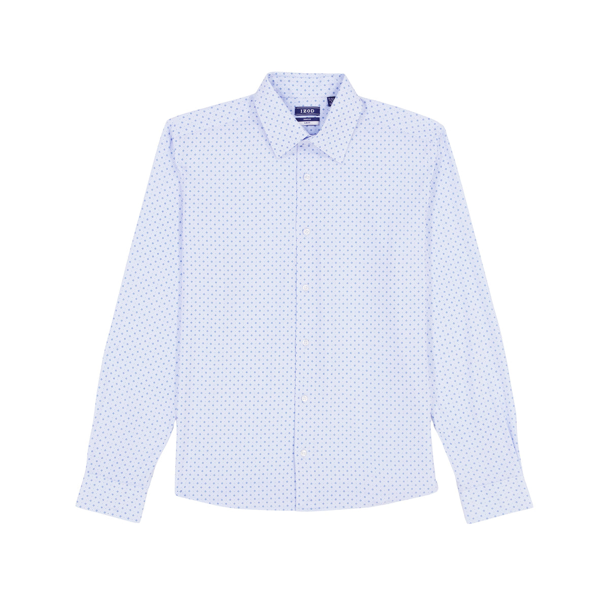 Izod Ls Prt Super Stretch - Th Light Blue