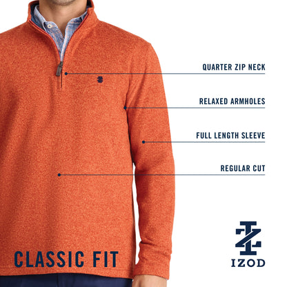 Izod Thermasoft Sweater Fleece Quarter Zip - Navy Blazer