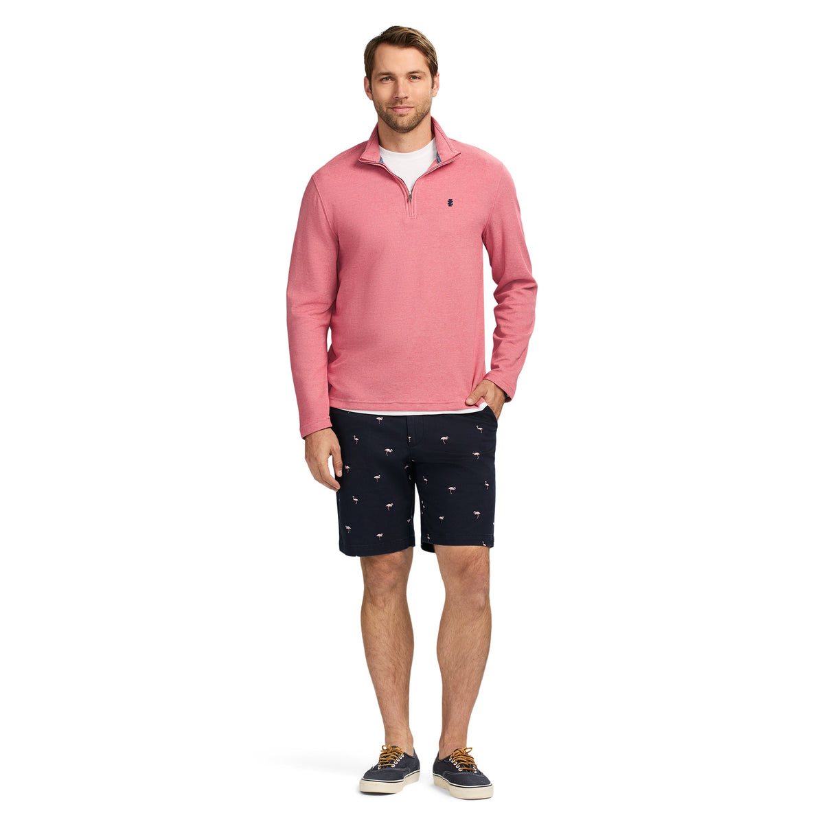 Izod PERFORMANCE COMFORT QUARTER ZIP - HOLLY BERRY