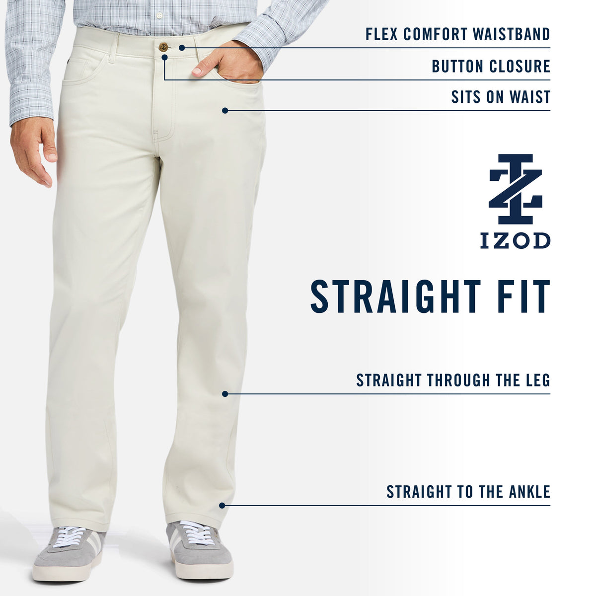 Izod 5 POCKET SUPER SOFT PANT - NAVY BLAZER