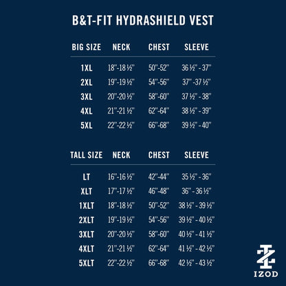 Izod Big & Tall Golf Hydrashield Vest - Harbor Mist