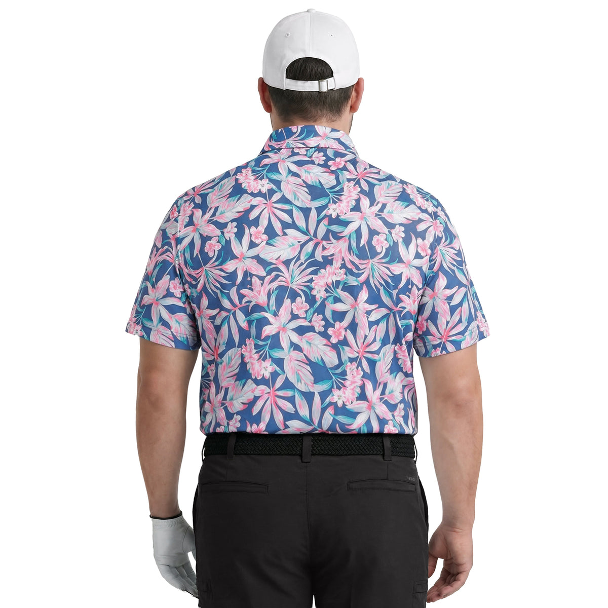 Izod BIG & TALL GOLF SWINGFLEX ELITE PRINTED POLO - BRIGHT COBALT
