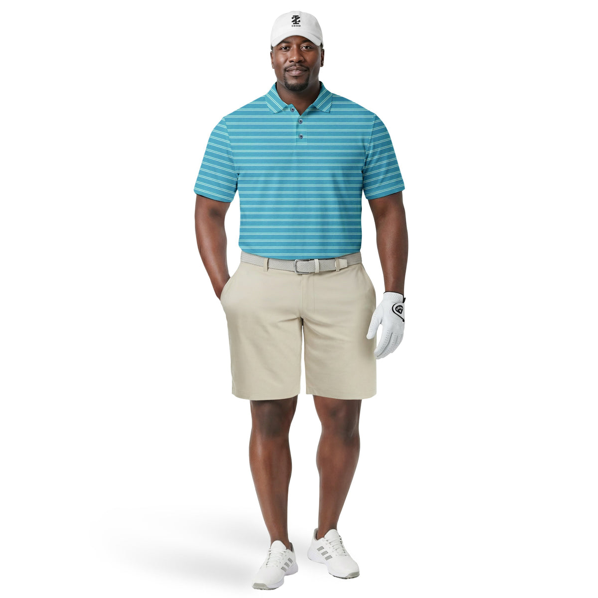 Izod BIG & TALL GOLF SWINGFLEX ELITE PRINTED POLO - TEAL