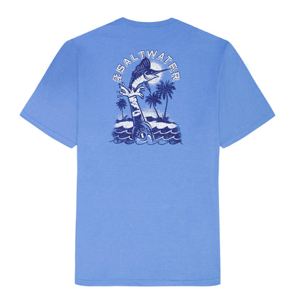 Izod BIG & TALL SALTWATER S/S GRAPHIC TEE - BLUE REVIVAL