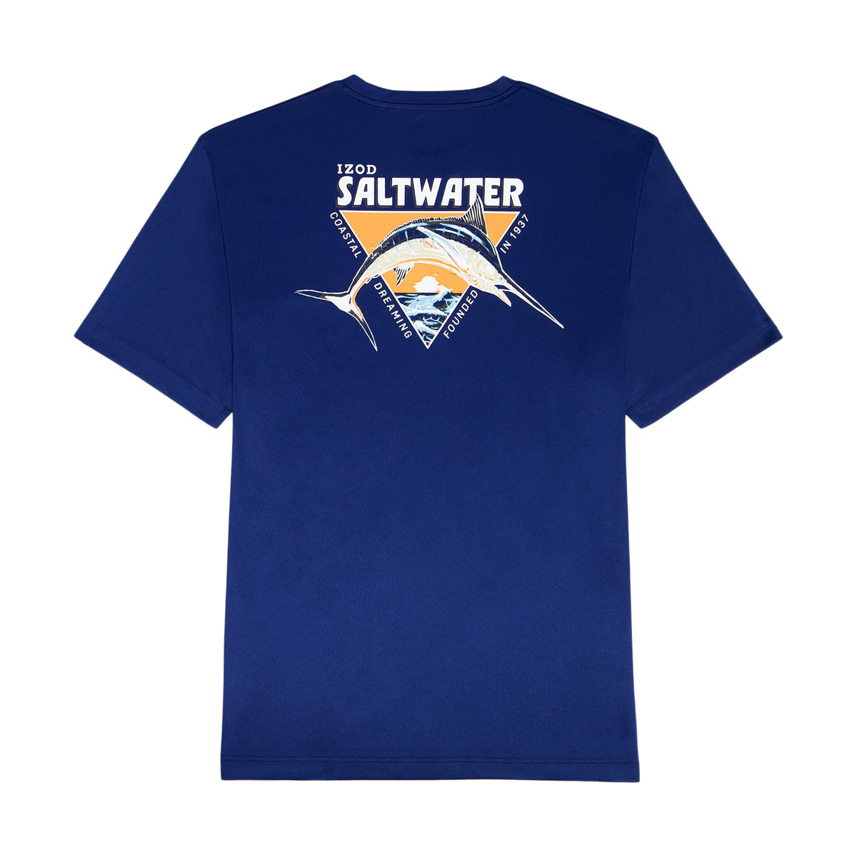 Izod BIG & TALL SALTWATER FISHING GEAR S/S GRAPHIC TEE - MEDIEVAL BLUE