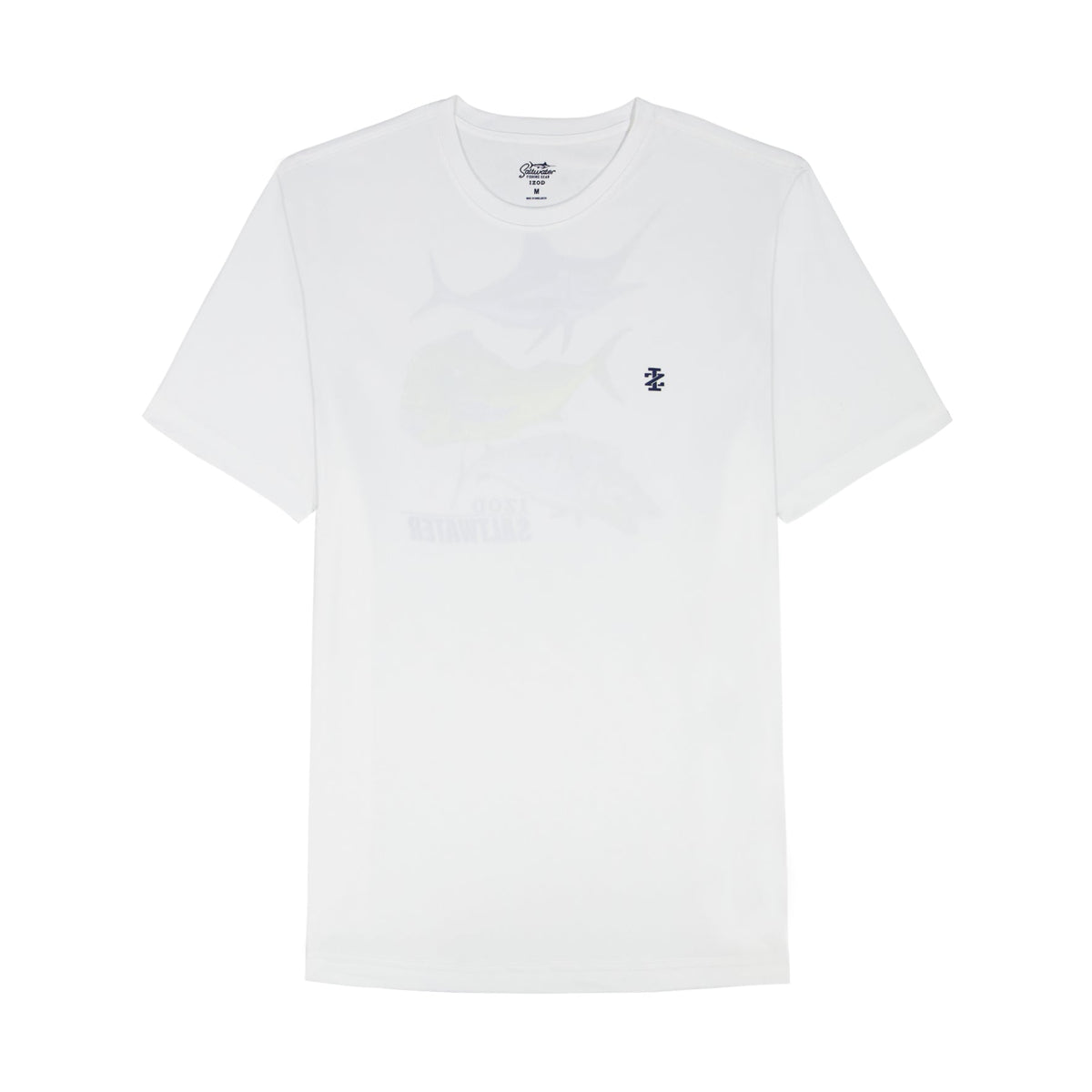 Izod BIG & TALL SALTWATER FISHING GEAR S/S GRAPHIC TEE - BRIGHT WHITE