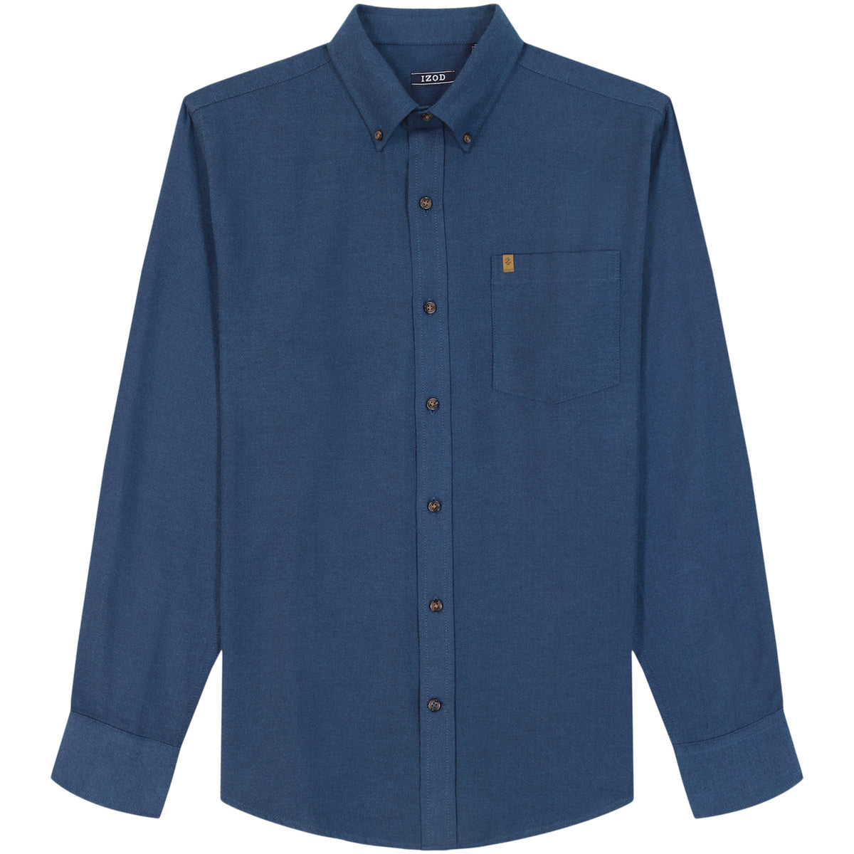 Izod Stratton Flannel Long Sleeve Button Down Shirt - True Navy