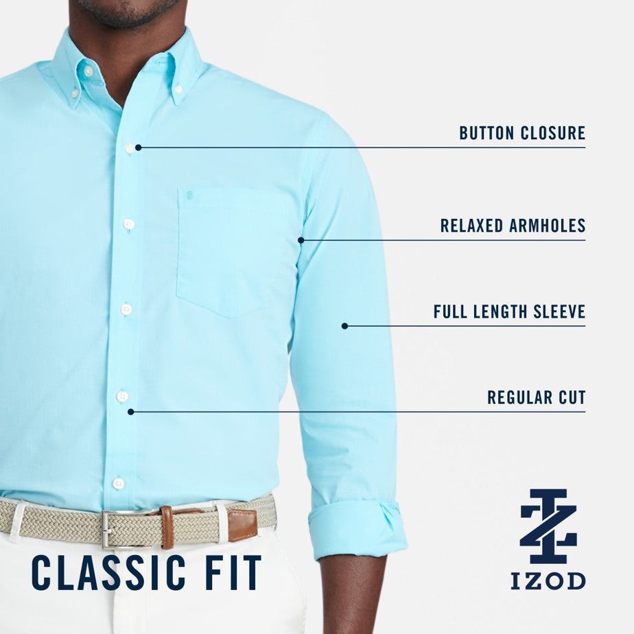 Izod Performance Comfort L/S Shirt - Estate Blue