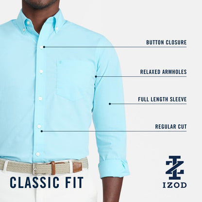 Izod Performance Comfort L/S Shirt - Bright White