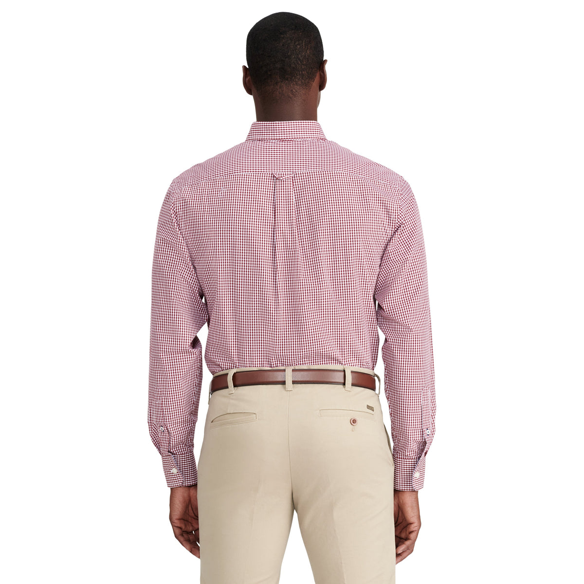 Izod Performance Comfort L/S Gingham Shirt - Biking Red
