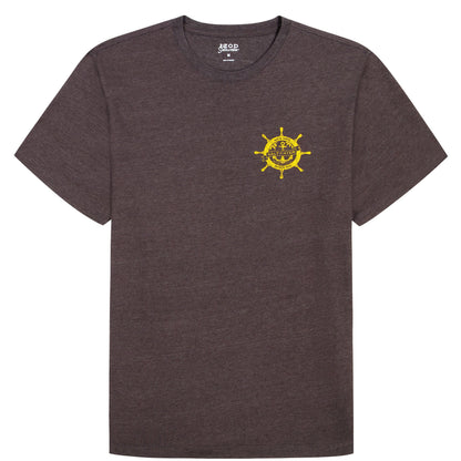 Izod BIG & TALL SALTWATER SHORT SLEEVE GRAPHIC TEE - BLACK COFFEE