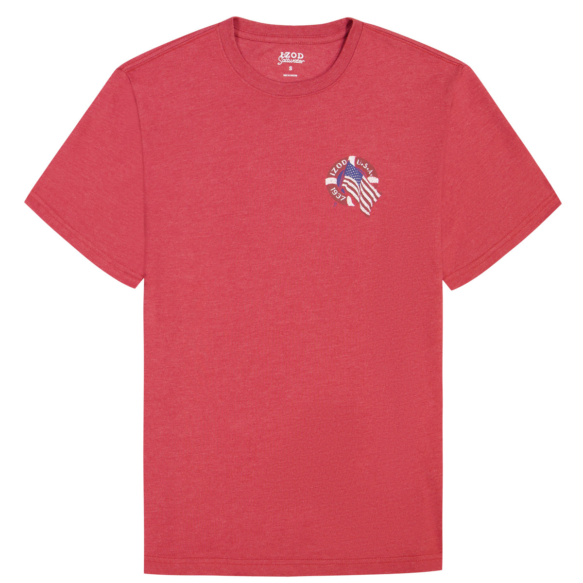 Izod BIG & TALL SALTWATER SHORT SLEEVE GRAPHIC TEE - GARNET ROSE