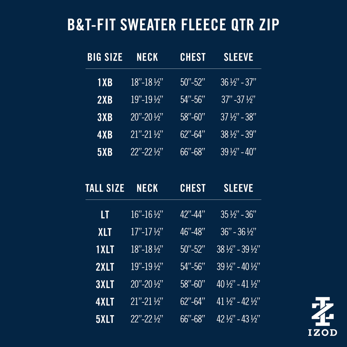 Izod Big & Tall Thermasoft Sweater Fleece Quarter Zip - Lt Grey Htr