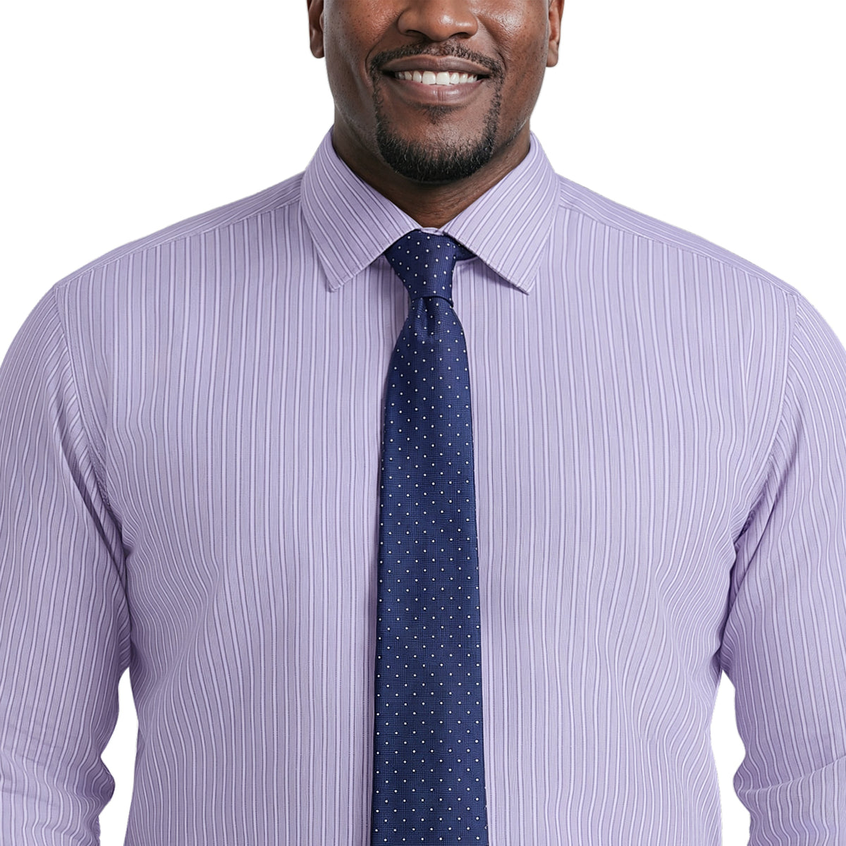 Izod BIG & TALL ROYAL TEXTURE L/S BUTTON-DOWN DRESS SHIRT - GRAPE MIST