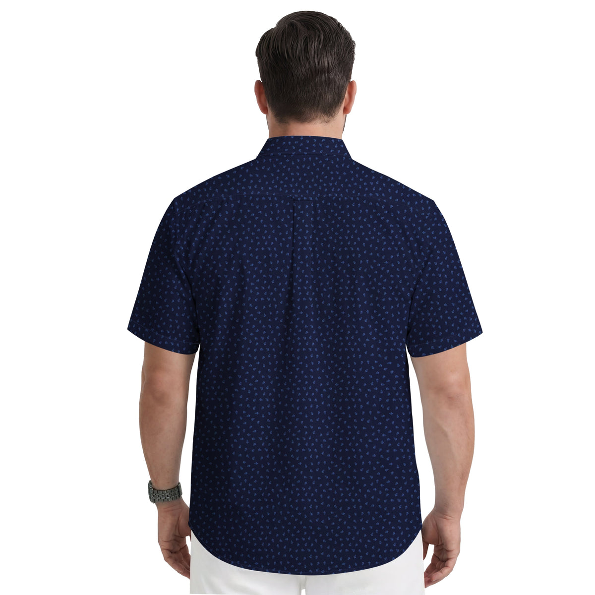 Izod BIG & TALL BREEZE S/S PRINTED BUTTON-DOWN SHIRT - LICHEN BLUE