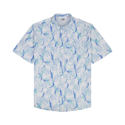Izod BIG & TALL SUNSHIELD PERFORMANCE S/S PRINTED BUTTON-DOWN SHIRT - BRIGH