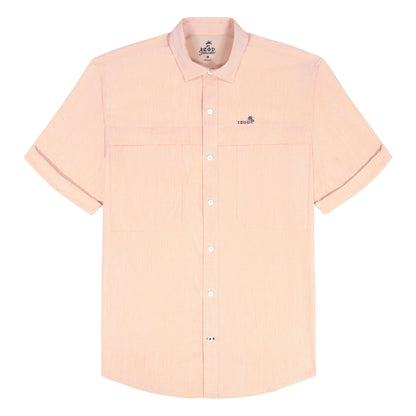 Izod BIG & TALL SUNSHIELD PERFORMANCE S/S BUTTON-DOWN SHIRT - CANTALOUPE