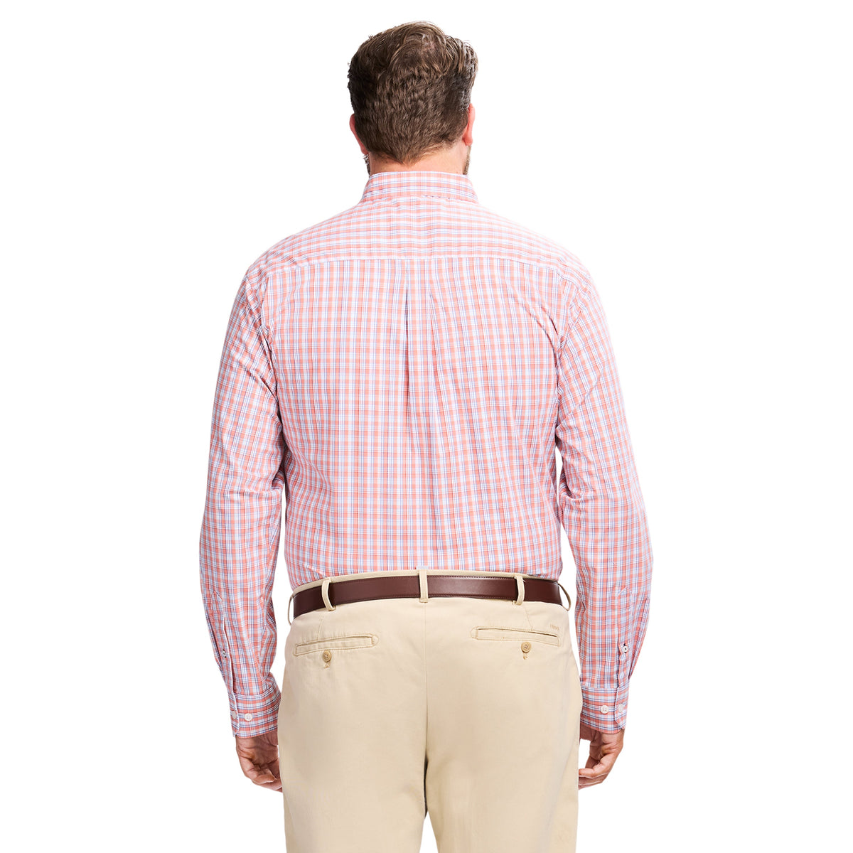 Izod Big & Tall Performance Comfort L/S Shirt - Coral Rose