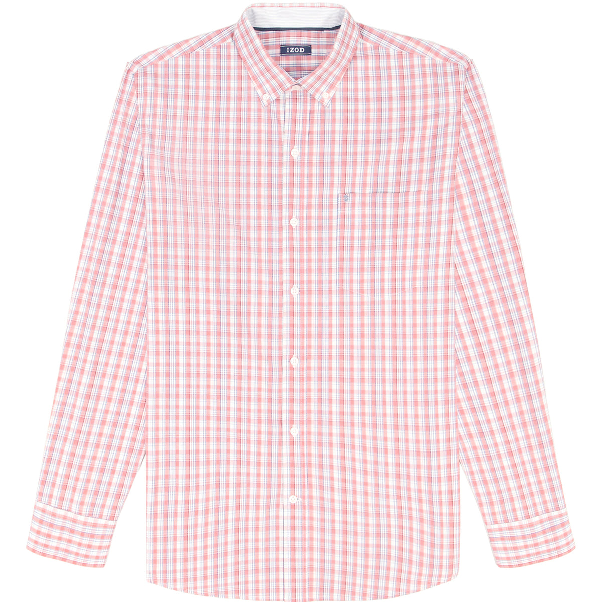 Izod Big & Tall Performance Comfort L/S Shirt - Coral Rose