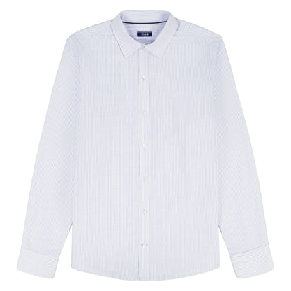 Izod BIG & TALL LUXURY SPORT L/S STRIPED SHIRT - PLACID BLUE