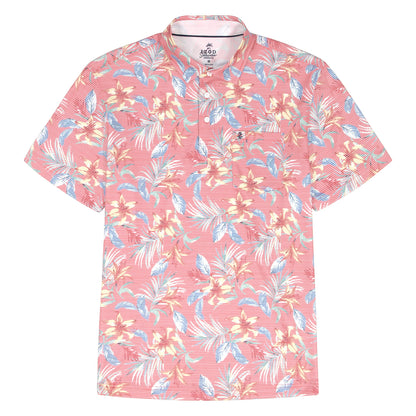 Izod BIG & TALL SUNSHIELD PERFORMANCE S/S PRINTED POLO - ROSE OF SHARON